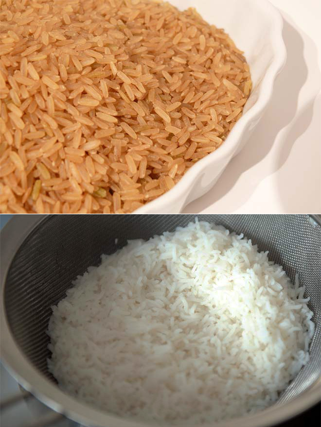 rice brown white